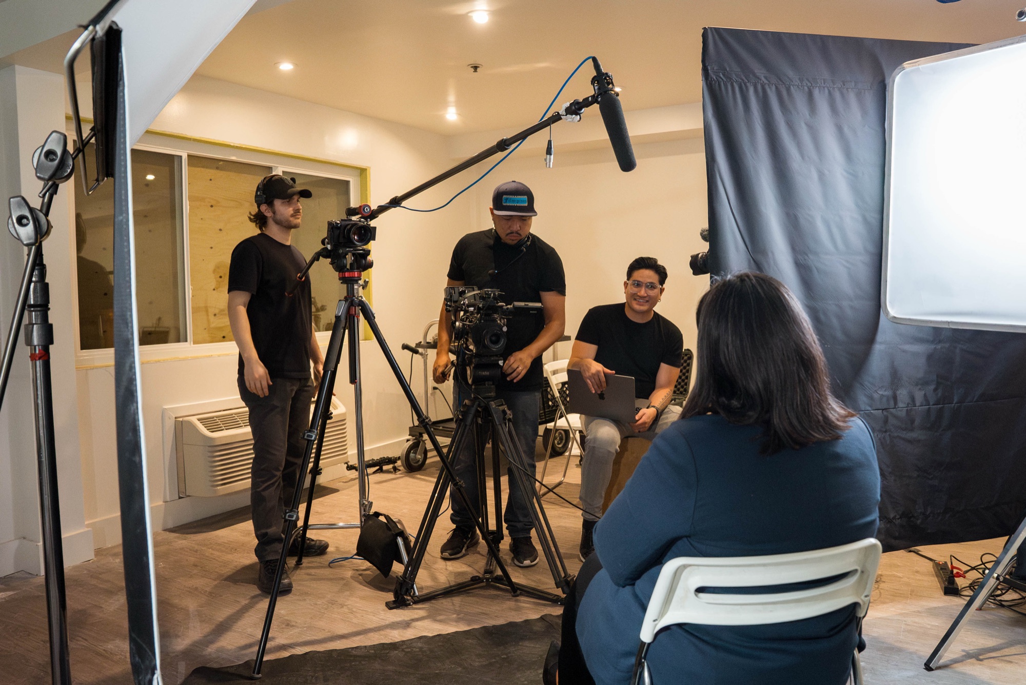 NEEBA crew filming an interview for The Heartwood documentary
