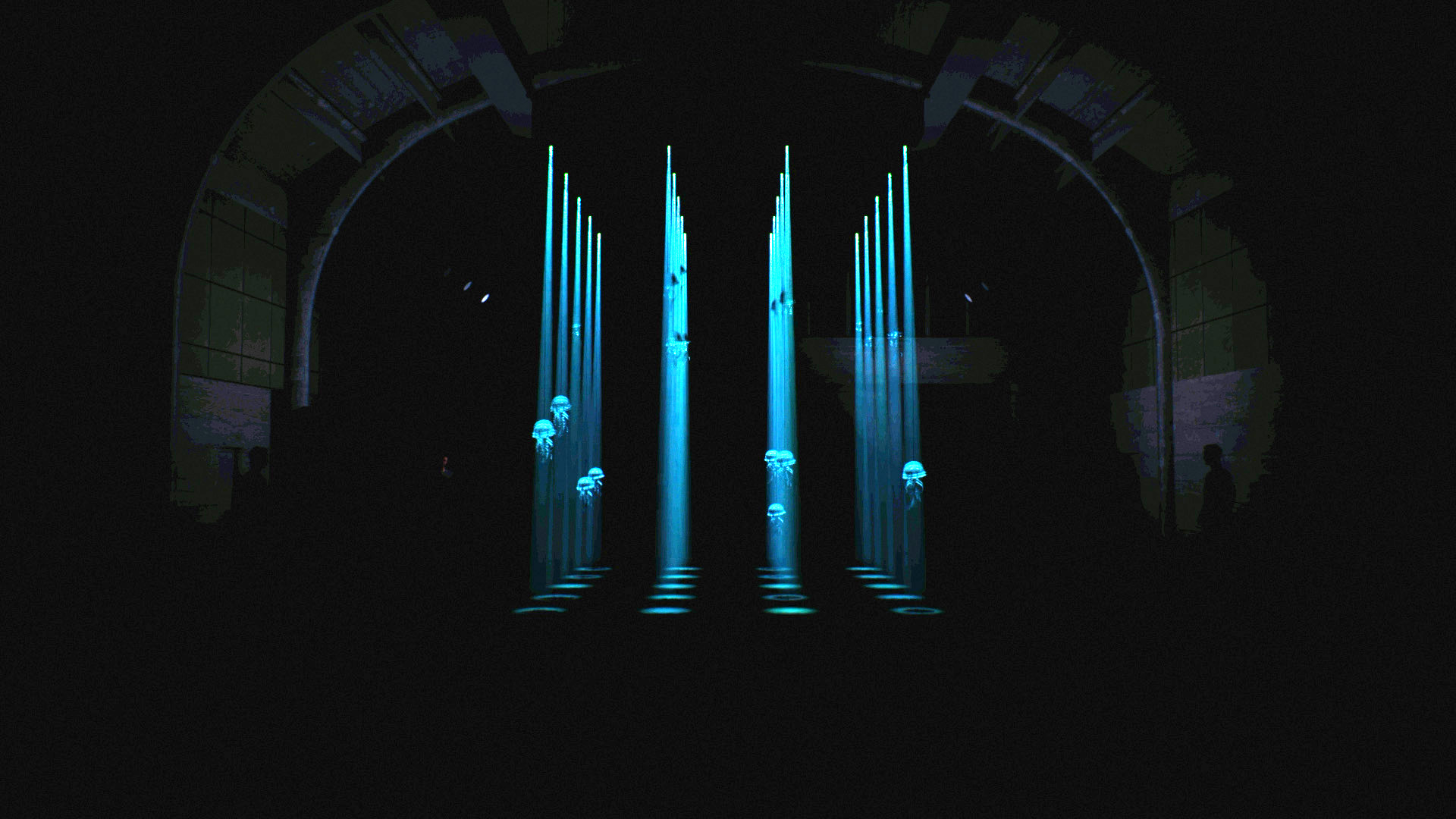 Installation von Sven Sauer und CEYYS – Licht und Projektion in einem verlassenen Raum