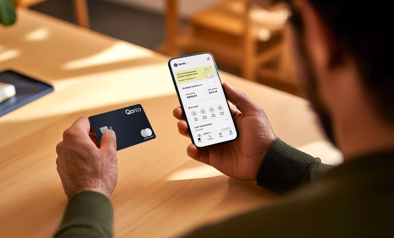 Qonto Produkt Headline PlusCard Homescreen App