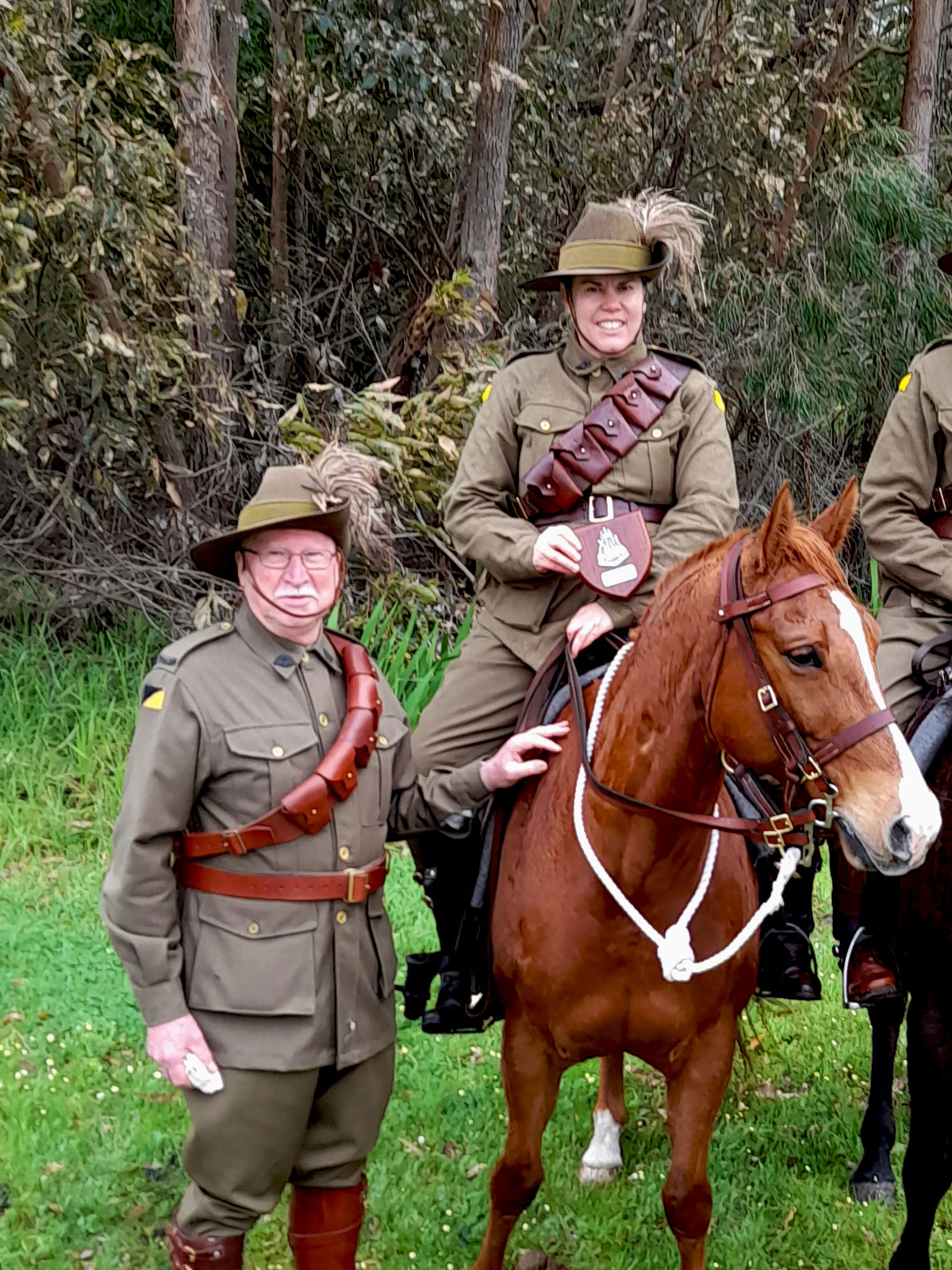 10th Light Horse Albany Troop members associated with a custom retirement plaque presented to the group's president after eight years of service.