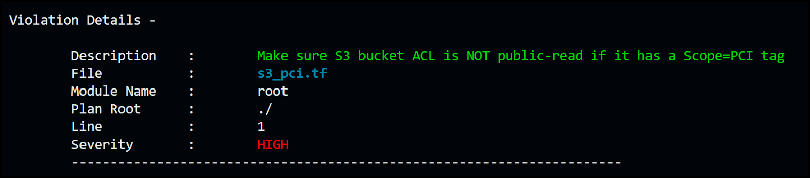 terrascan custom policy output