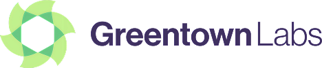 Greentown Labs logo with a circular green leaf design to the left of the text.