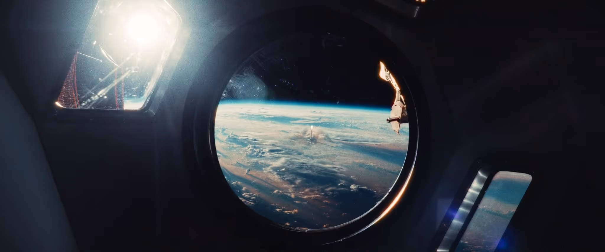 view of earth from spaceship