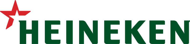 Heineken logo with green text and a red star.
