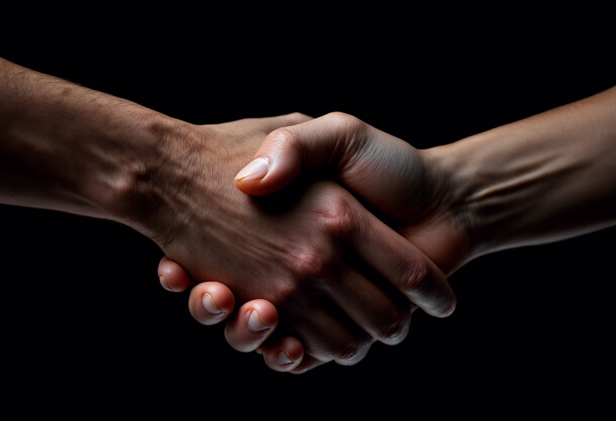 [background image] image of a handshake (for an ai fintech company)