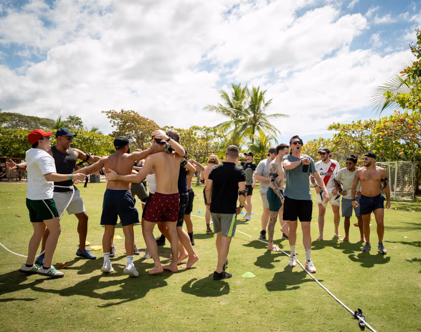 Decentralized Masters members at an offsite event outdoor activity