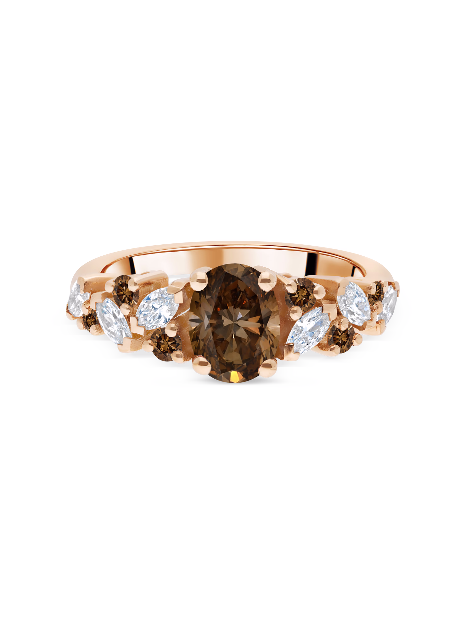 Bagues Diamant Brun