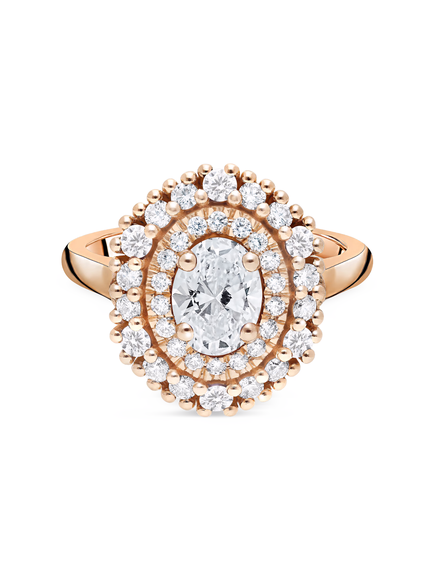 Balthazar - double halos griffes Or rose Diamant blanc Diamant blanc