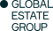 Logo van Global Estate Group met initialen GEG in blauw.