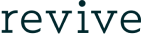 Tekstlogo met het woord 'revive' in schreefloze letterstijl.