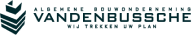 Logo van Ferdy Vandenbusche, met slogan en hoofdtekst in het blauw.