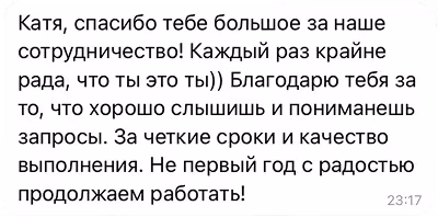 Отзыв о работе с Екатериной Духнич