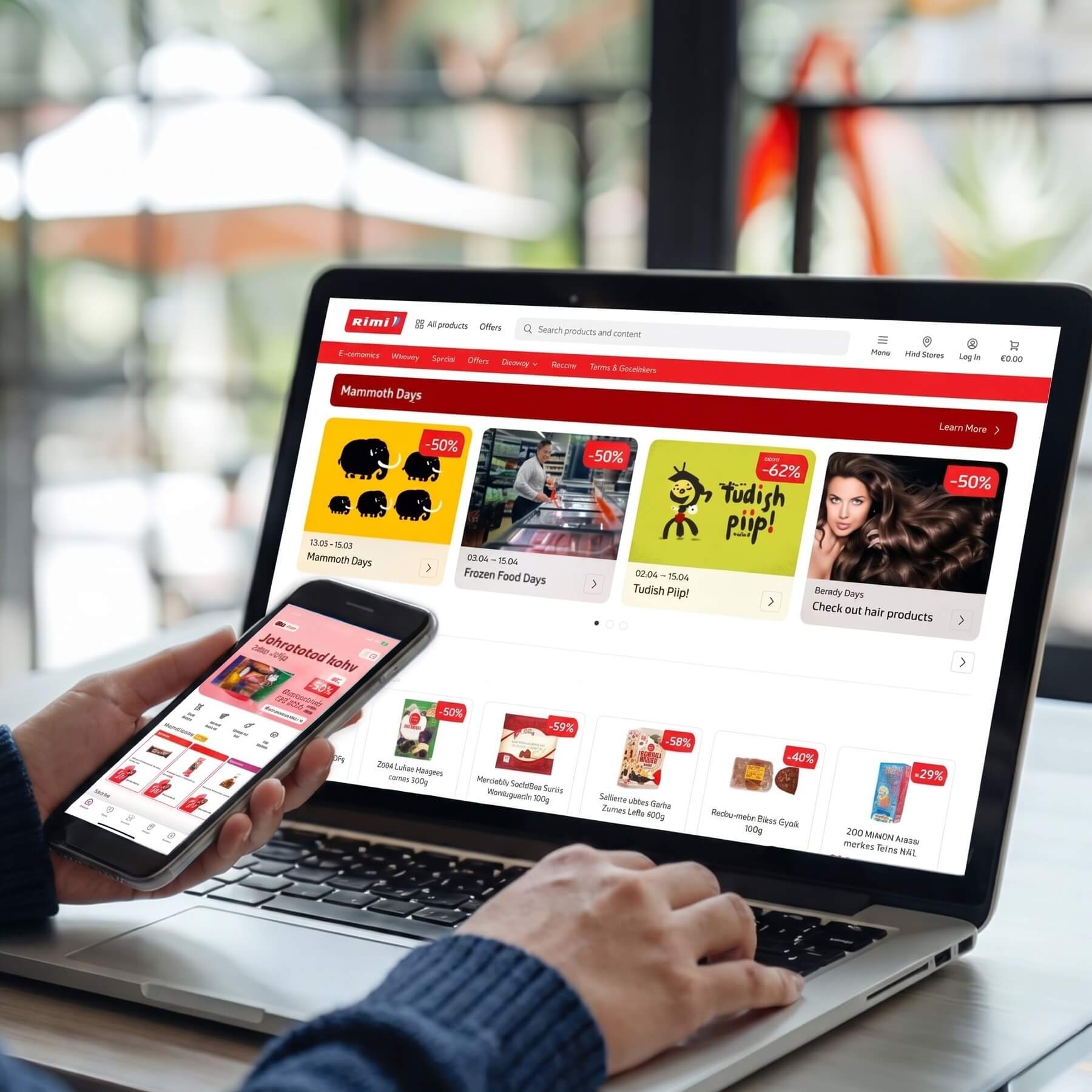 Digital solution shown on PC and smartphone