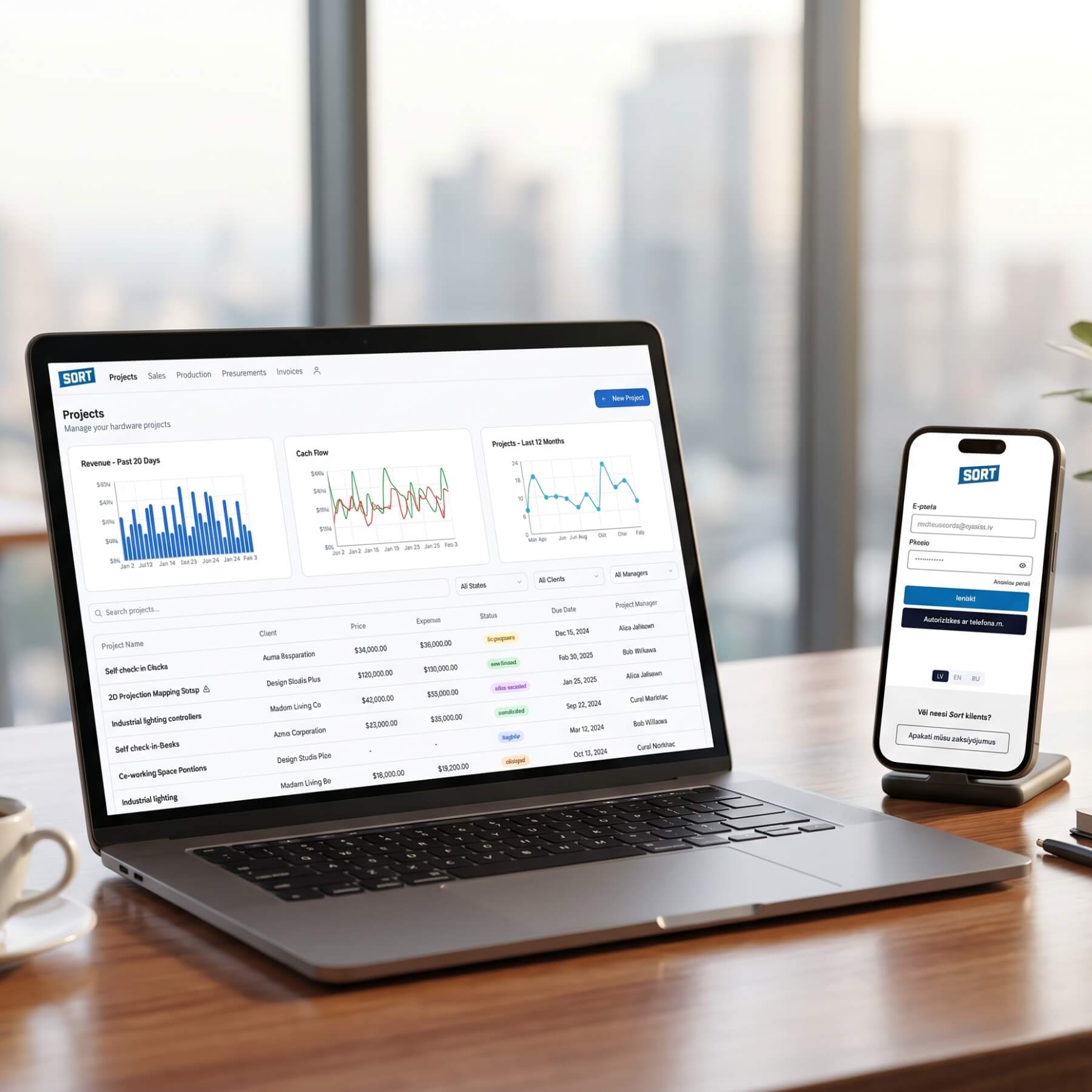 Digital solution shown on PC and smartphone
