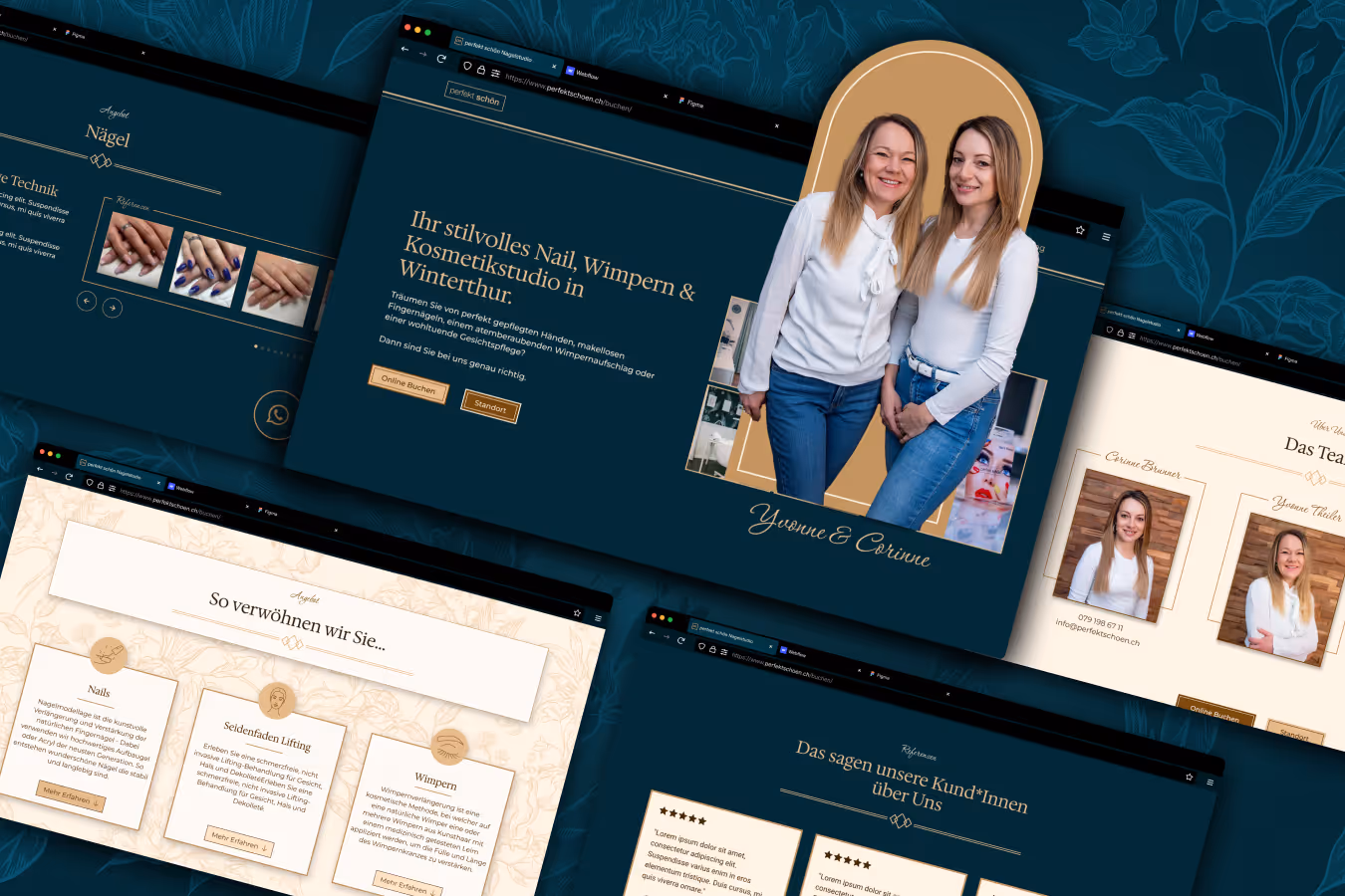 Preview der Webseite für Perfekt Schön, ein Beautysalon aus Winterthur.