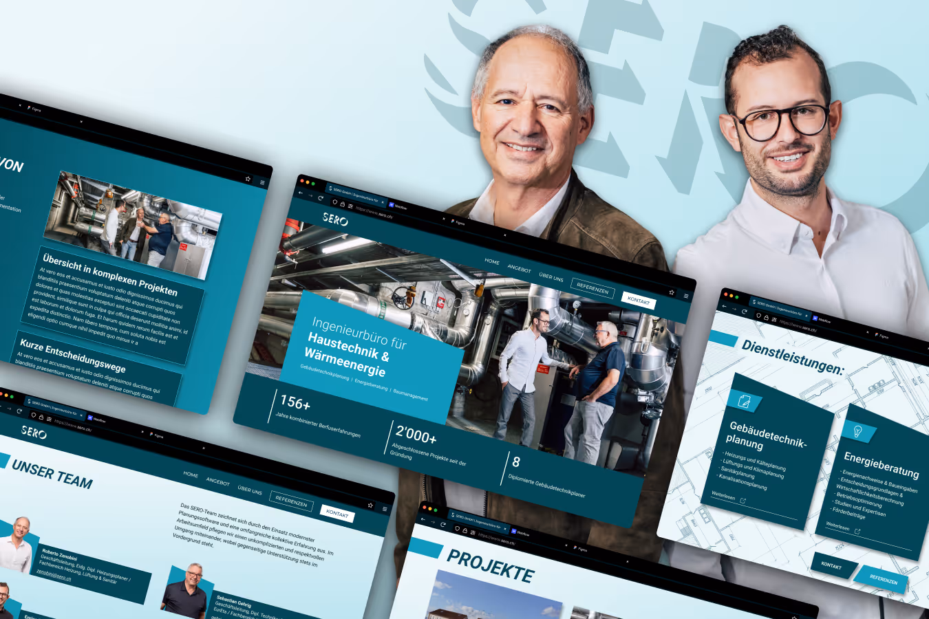 Preview der Webseite für SERO GmbH, einem Ingenieurbüro für Haustechnik aus Aargau.
