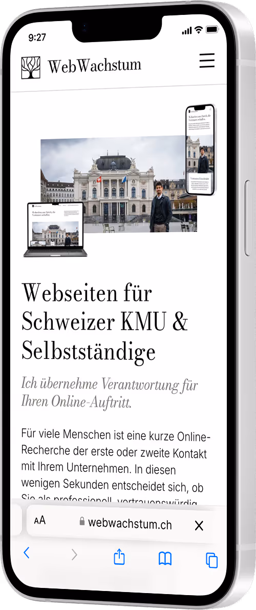 WebWachstum Webseite Mockup Iphone