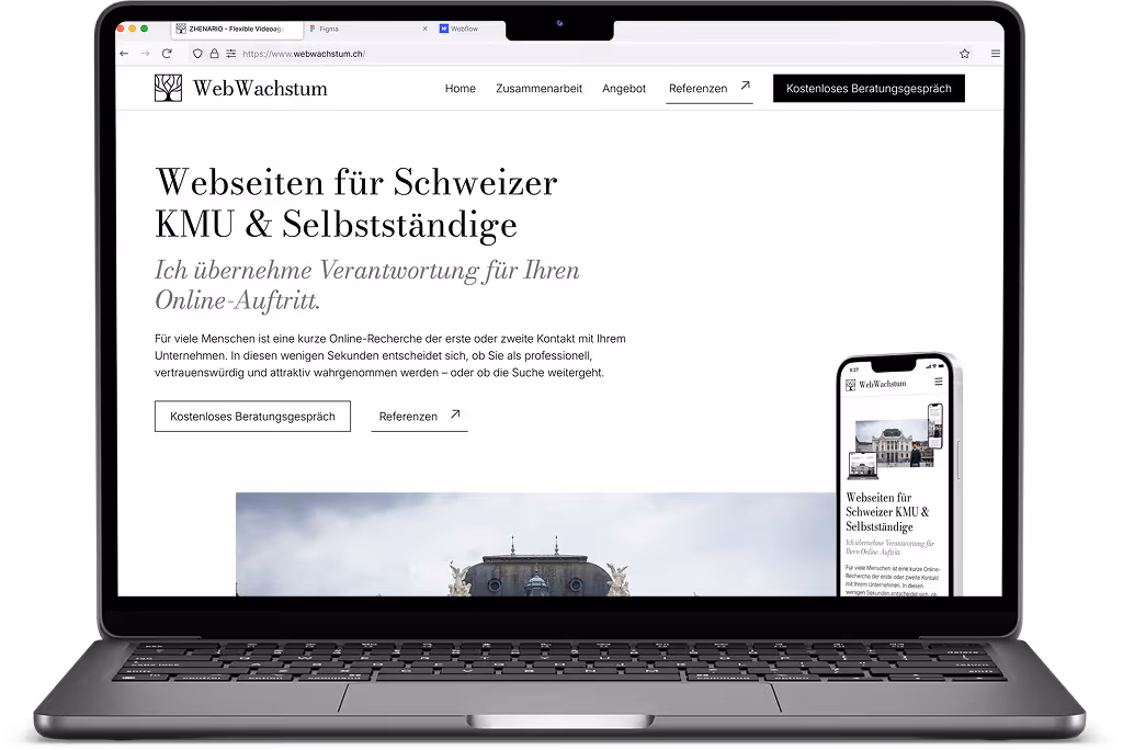 Webwachstum Webseite Mockup Laptop