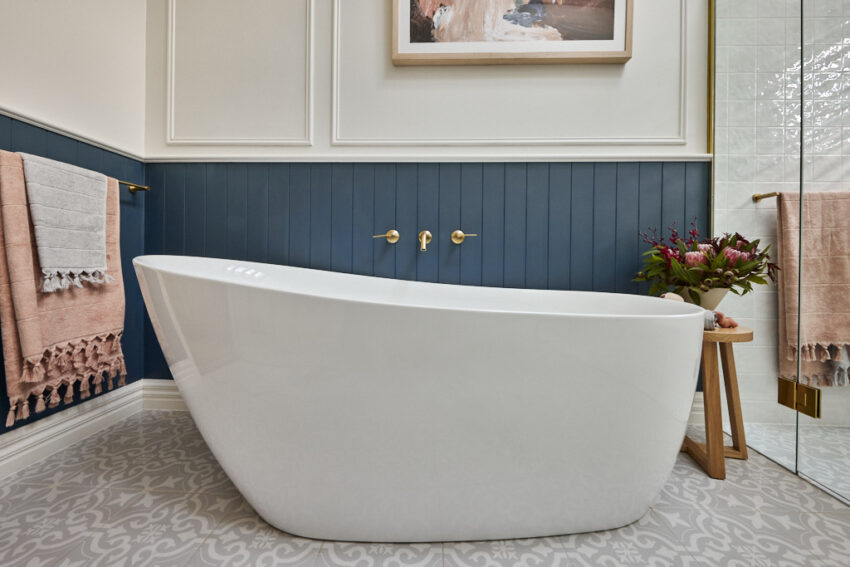 Luxury bathroom with bathtub