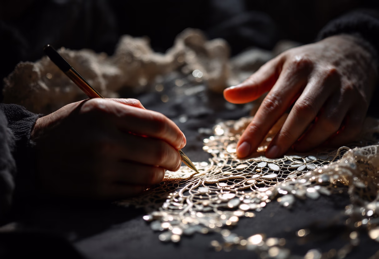image of decorative item being crafted in home decor workshop