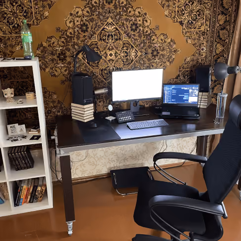 Home office in the grandmother's flat, 2021