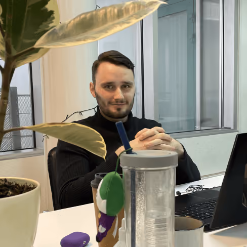 Nick working at the office, 2020