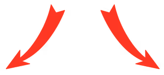 Two red curved arrows pointing downward and inward from left and right sides.