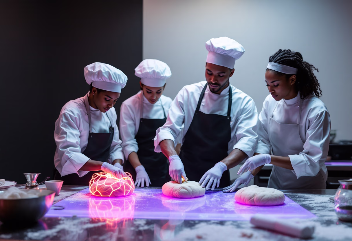 image of bakers in action for a bakery