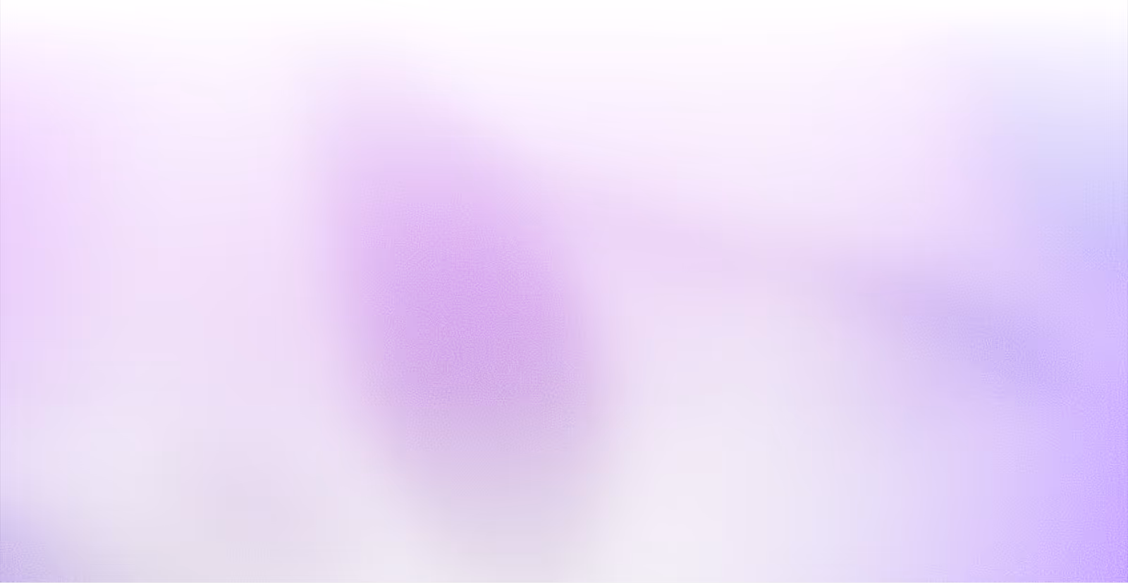 Soft gradient background with blurred purple and white hues.
