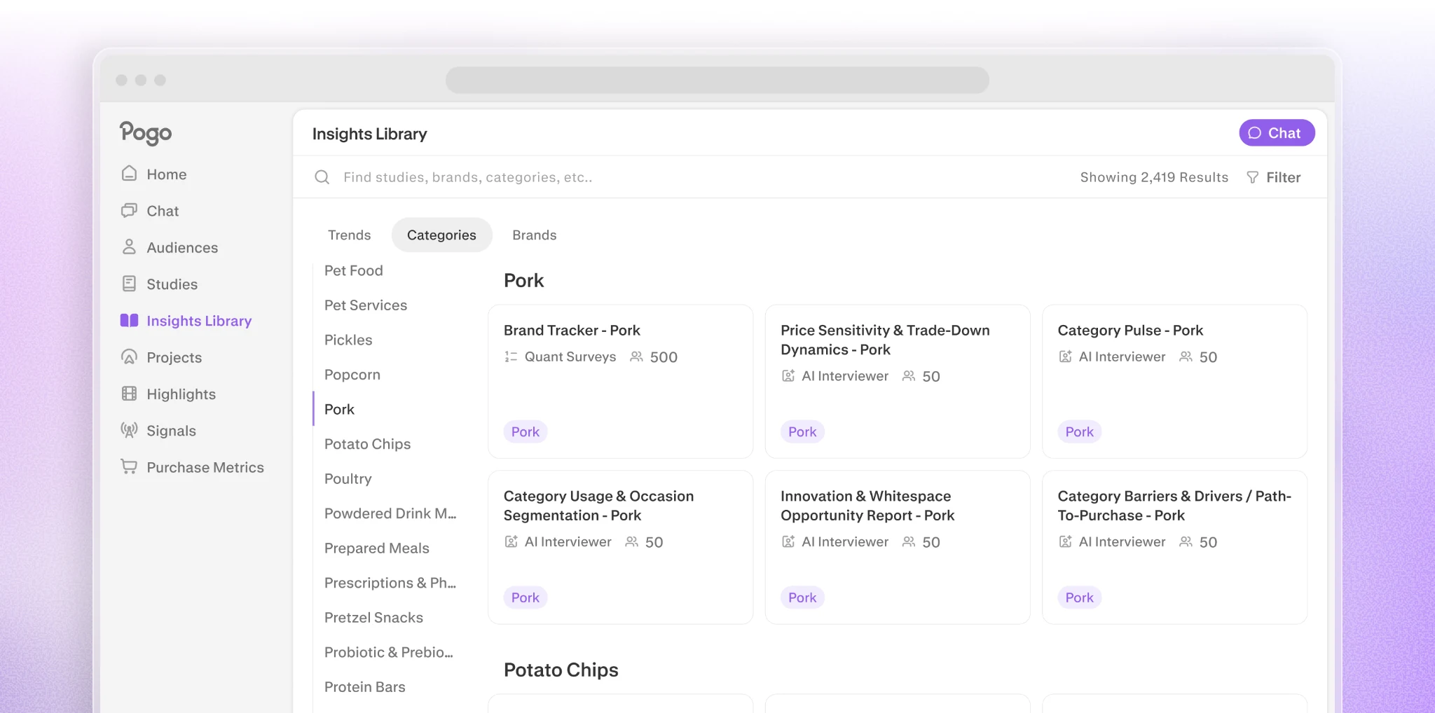 Insights Library categories study preview