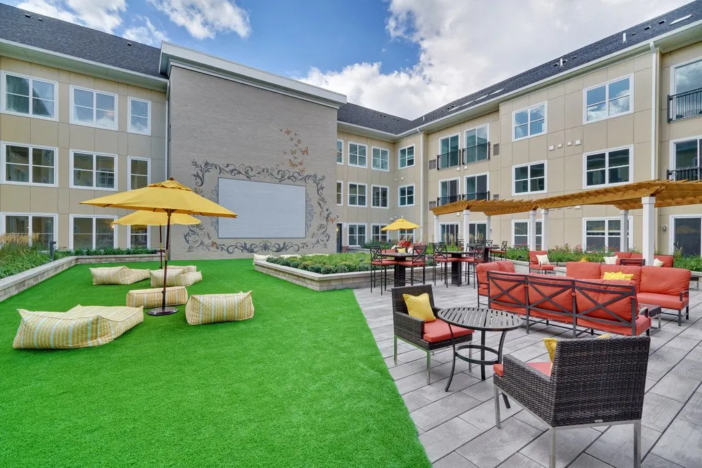 Outdoor turf lawn