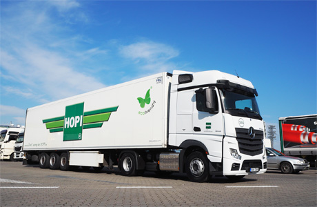 HOPI truck with a refrigerated trailer
