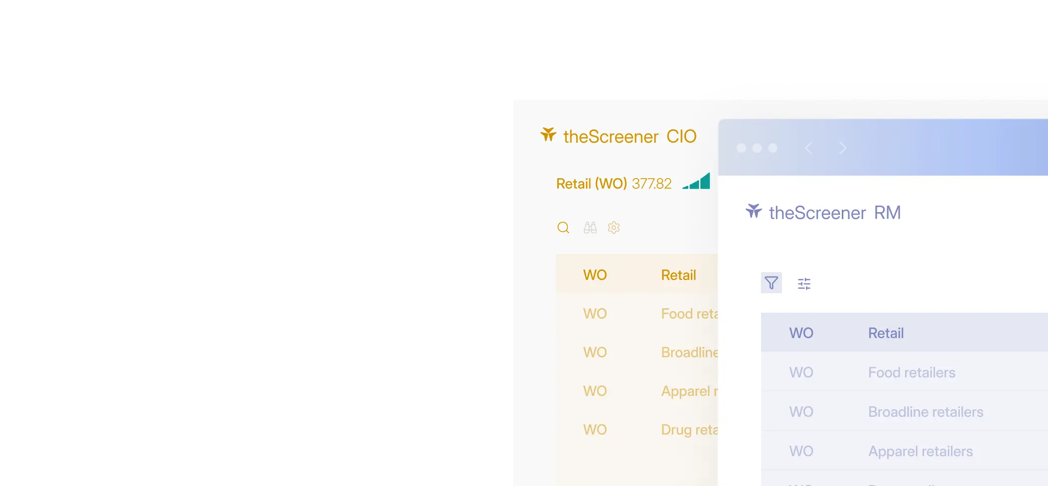 theScreener Master interface