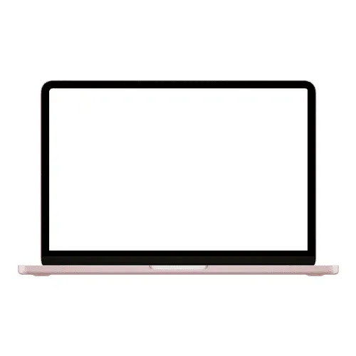 MacBook Neo mockup blush portrait