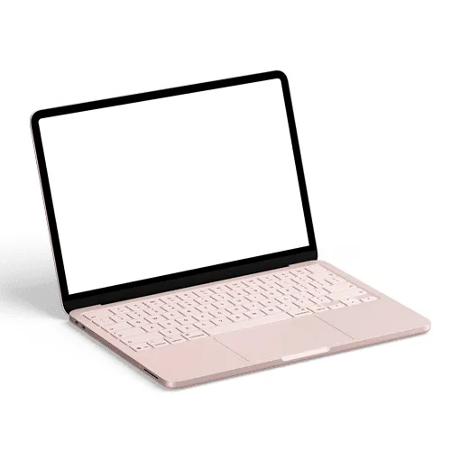 MacBook Neo mockup blush right