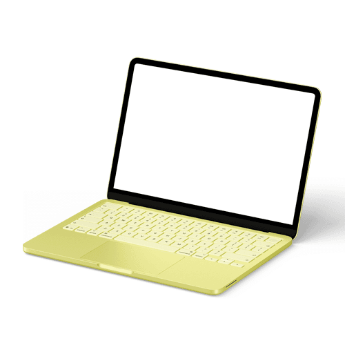 MacBook Neo mockup citrus left