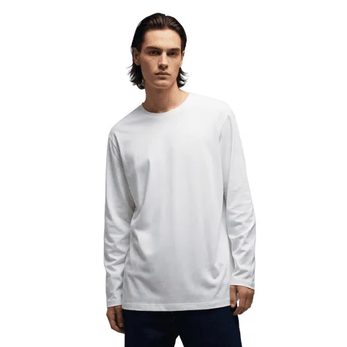 Long-sleeve t-shirt mockup on male model