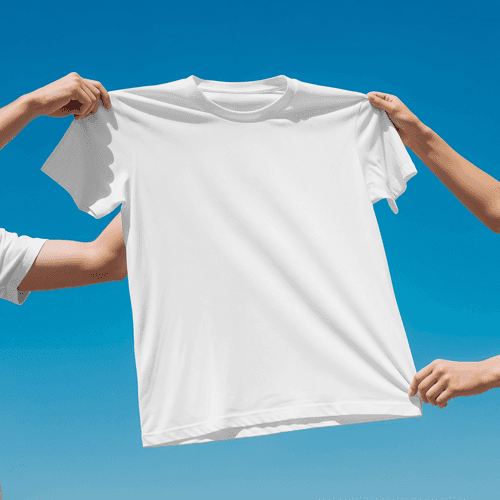 Outdoor hands holding t-shirt mockup