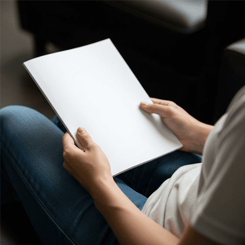 Man holding a magazine mockup