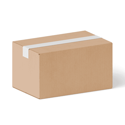 Cardboard shipping box mockup with tape