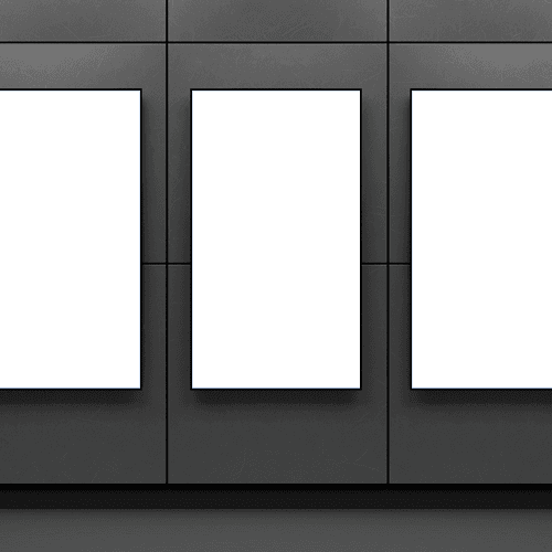 Triple digital screen advertising mockup