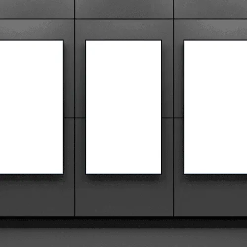 Triple digital screen advertising mockup
