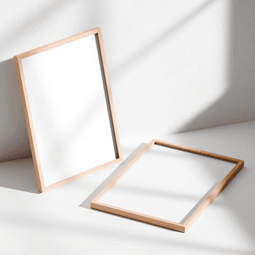 Double poster frame mockup 50x70 cm