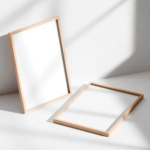 Double poster frame mockup 50x70 cm