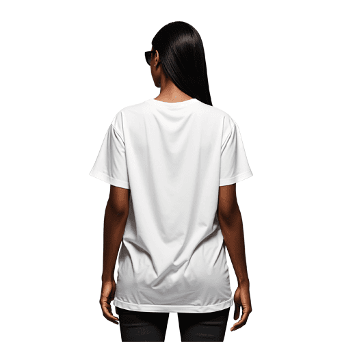 Back view of Black woman model T-Shirt mockup