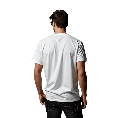 White man back view t-shirt mockup