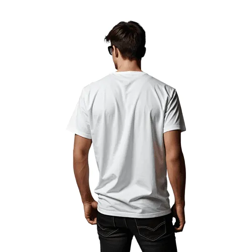 White man back view t-shirt mockup