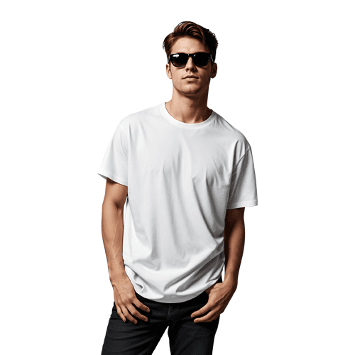 Front view white man t-shirt mockup