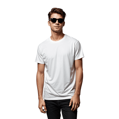 White man t-shirt mockup
