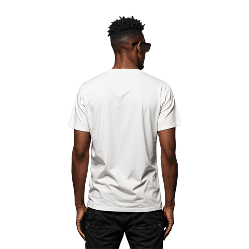 Back view of Black man t-shirt mockup